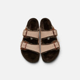 Kith for Birkenstock Arizona Shearling - Mink / Dark Brown