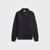 Stone Island Brushed Heavy Cotton Long Sleeve Polo - Ink