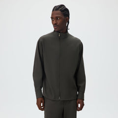 Giorgio Armani & Kith &Kin Asymmetrical Zip Front Shirt - Dark Ash