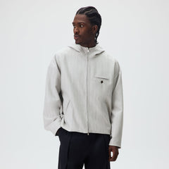 Kith Pinstripe Matteo Zip Up Hoodie - Light Heather Grey