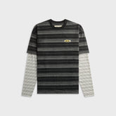 Metalwood Double Layer Striped Tee - Black