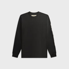 Metalwood Long Sleeve Moto Crewneck Top - Black