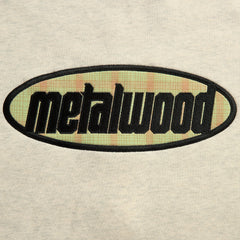 Metalwood Plaid Oval Logo Raglan Crewneck Sweatshirt - Heather Grey