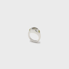Faris Jelly Ring - Silver / Green Amethyst / Serpentine
