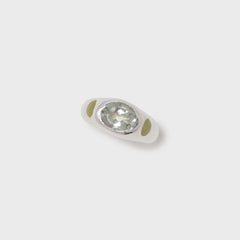 Faris Jelly Ring - Silver / Green Amethyst / Serpentine