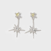 Faris Uni Gem Drop Earrings - Sterling Silver / Lemon Topaz