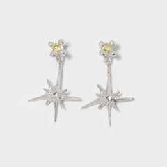 Faris Uni Gem Drop Earrings - Sterling Silver / Lemon Topaz