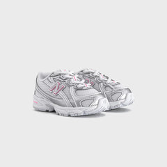 New Balance TD 740 Bungee Lace - Silver Metallic / Signal Pink