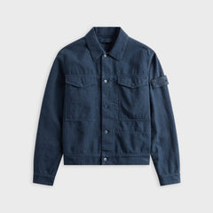 Stone Island Ghost Linen Blend Coach Jacket - Slate Blue