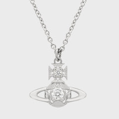 Vivienne Westwood Lee Orb Pendant - Platinum / White