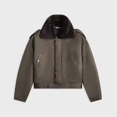 Auralee Washed Finx Cotton Gabardine Flight Blouson - Deep Olive
