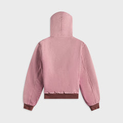 Auralee Product Dyed Organic Cotton Duck Short Zip Parka - Faded Burgundy