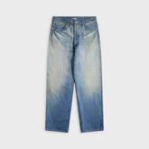 Auralee Selvedge Faded Heavy Denim Wide Pants - Faded Indigo
