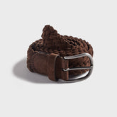 Anderson's Suede Woven Belt - Brown