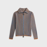 Adrian Cashmere Court Full Zip Sweater - Orange
