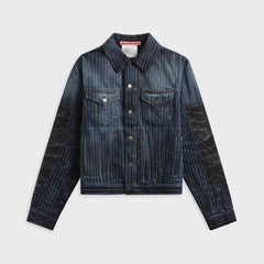 Acne Studios Patchwork Denim Jacket - Blue / Black