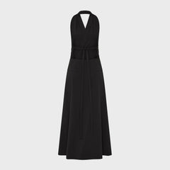 St. Agni Halter Wrap Dress - Black
