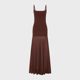 St. Agni Sheer Silk Circle Hem Dress - Liquer