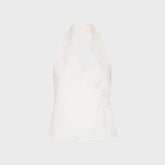 St. Agni Oxford Wrap Top - White