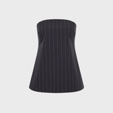 St. Agni Strapless Rouleau Tie Top - Ink Stripe