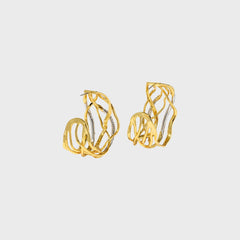 Alexis Bittar Solanales Crystal Woven Hoop Earrings - Gold