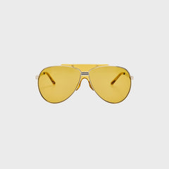 The Attico Amelia Sunglasses - Silver / Yellow