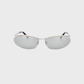 The Attico Charlotte Sunglasses - Matt Silver / Silver Mirror