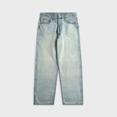 Auralee Faded Selvedge Light Denim Wide Pant - Light Indigo