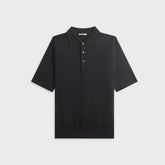 Auralee Giza High Gauge Knit Polo - Dark Navy