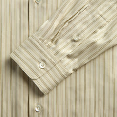 Auralee Cotton Silk Stripe Double Cuff Shirt - White