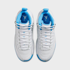 Jordan GS Jordan 12 Retro - White / Metallic Silver / University Blue