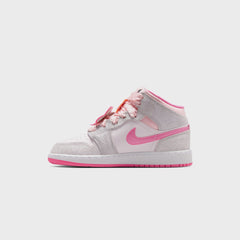 Jordan GS Air Jordan 1 Mid Alt SE - Vast Grey / Pink Glow / Sail / Pink Bloom