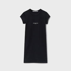 Alexander Wang Logo Fitted Short Sleeve Mini Dress - Black