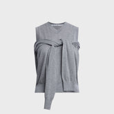 Alexander Wang Tie-front Cardigan Layered V-neck Vest - Heather Grey