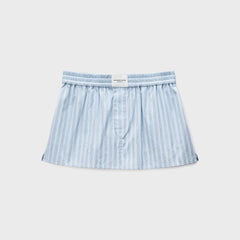 Alexander Wang Mid-Rise Mini Boxer Skort - Light Blue Stripe
