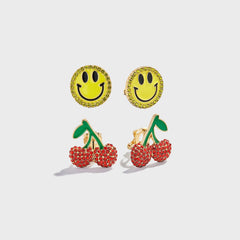 BAUBLEBAR Cherry On Top Kids Clip-On Earring Set - Multi