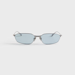 Balenciaga BB0412S Metal Sunglasses - Ruthenium / Light Blue