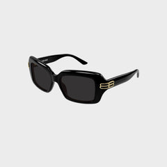 Balenciaga Full Rim Square Sunglasses - Black / Grey