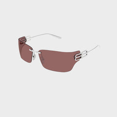 Balenciaga Metal Sunglasses - Silver / Red