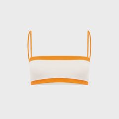 Bond Eye Reversible Fosca Crop Top - Mandarin / Coconut Bare