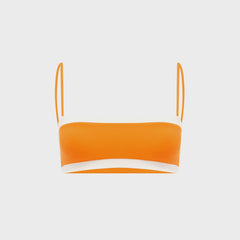 Bond Eye Reversible Fosca Crop Top - Mandarin / Coconut Bare