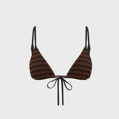 Bond Eye Luana Triangle Top - Carob Black Dot Stripe