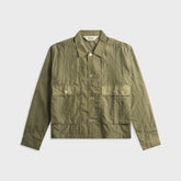 Brain Dead Cropped Nylon Button Up Shirt - Army