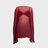 Buci Ibis Poncho Set - Burgundy