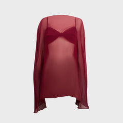 Buci Ibis Poncho Set - Burgundy