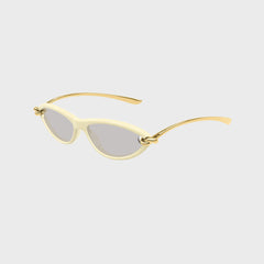 Bottega Veneta Knot Cat-Eye Sunglasses - Beige / Grey