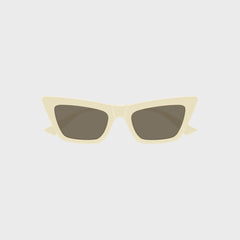 Bottega Veneta Snap Cat-Eye Sunglasses - Beige / Brown
