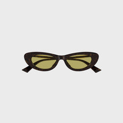 Bottega Veneta Snap Cat-Eye Sunglasses - Havana / Yellow