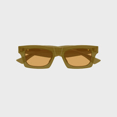 Bottega Veneta Acetate Square Sunglasses - Brown / Orange