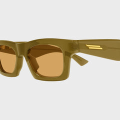 Bottega Veneta Acetate Square Sunglasses - Brown / Orange